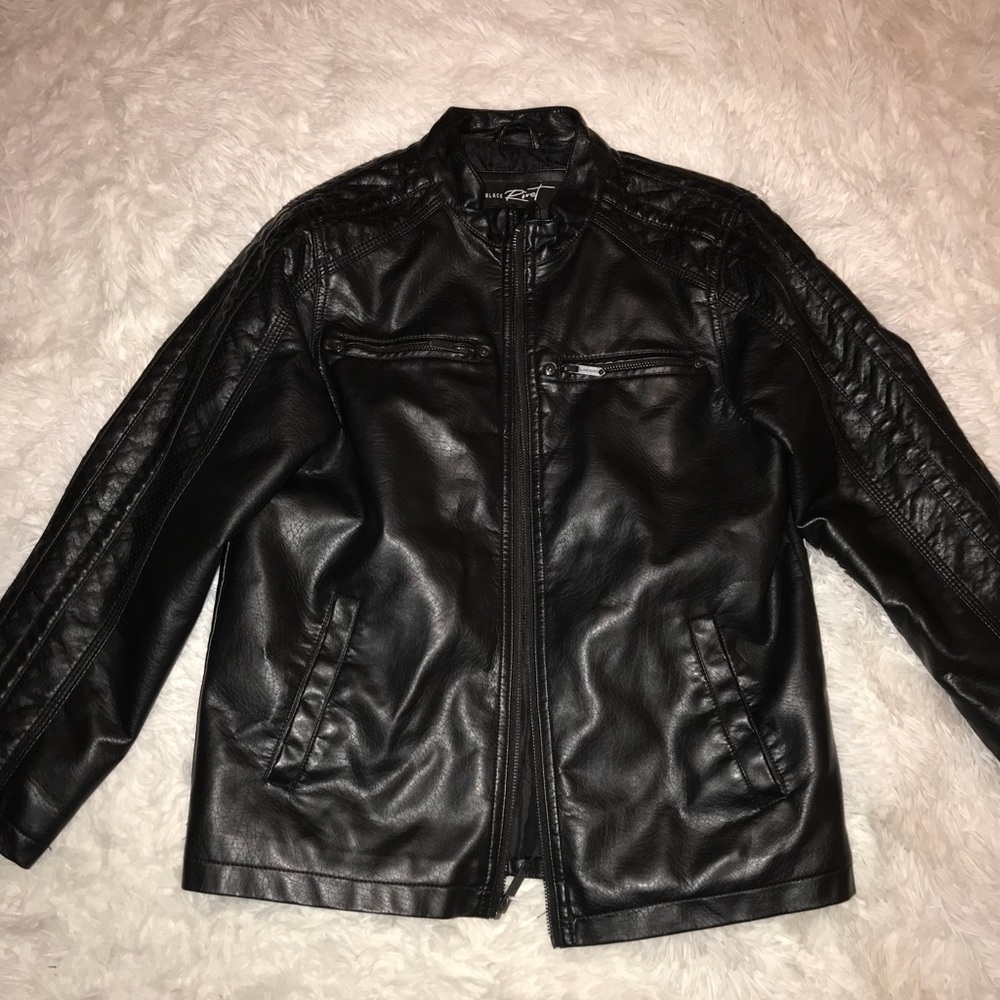 boys black leather jacket
